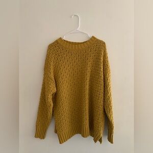 Ava & Viv Textured Mustard Sweater Women’s 1x Soft Cozy Classic
